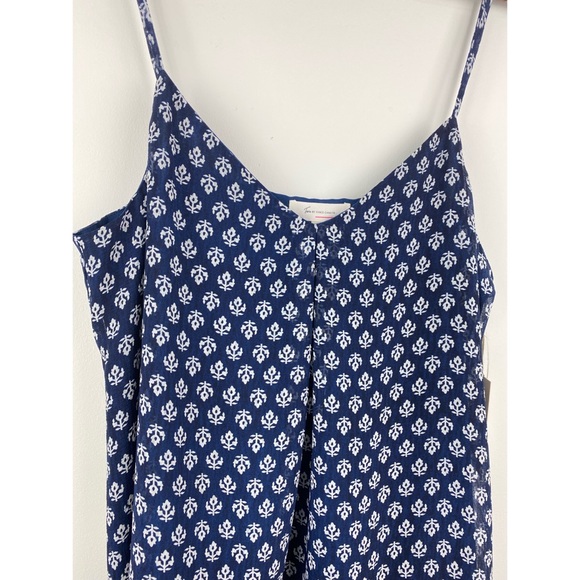 Two By Vince Camuto size XL Blue White Floral Paisley Asymmetrical V-neck Dress - Picture 2 of 7